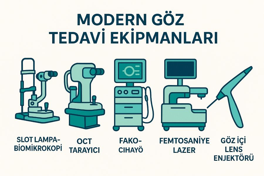 Modern göz tedavi ekipmanları ve muayene odası